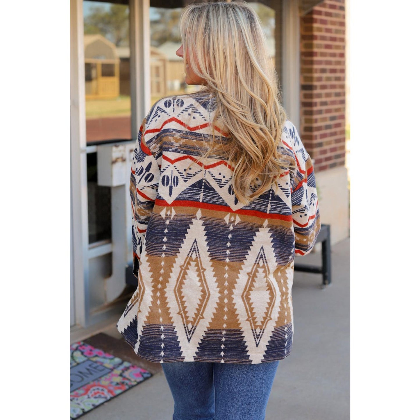 Printed Button Down Collared Jacket