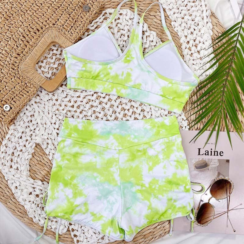Fashion Ladies Tie Dye Bikini Ladies Split Swimsuit