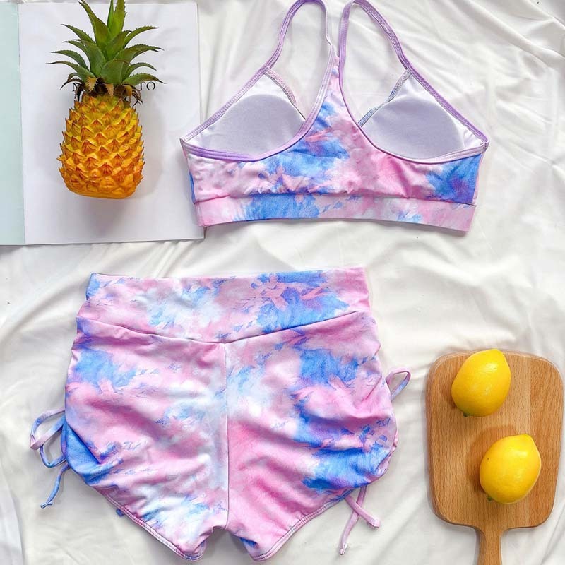 Fashion Ladies Tie Dye Bikini Ladies Split Swimsuit
