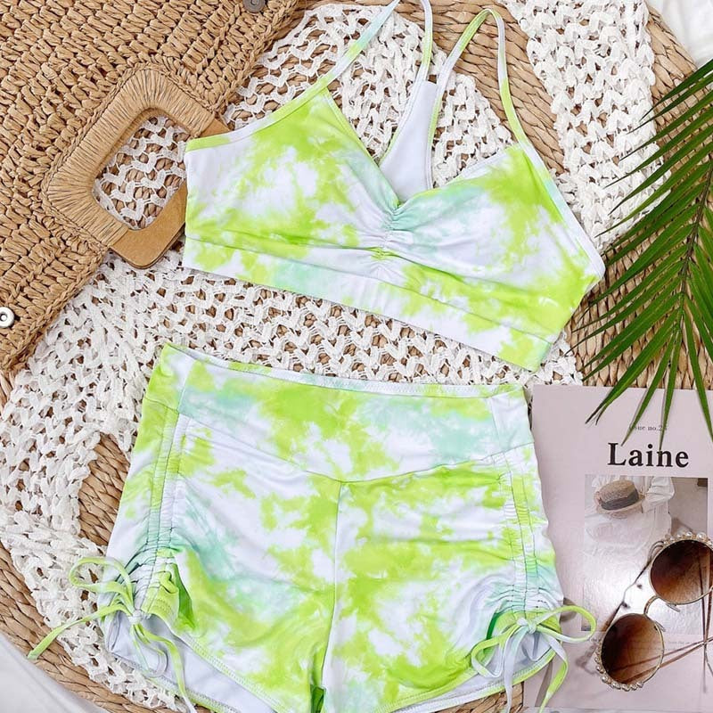 Fashion Ladies Tie Dye Bikini Ladies Split Swimsuit