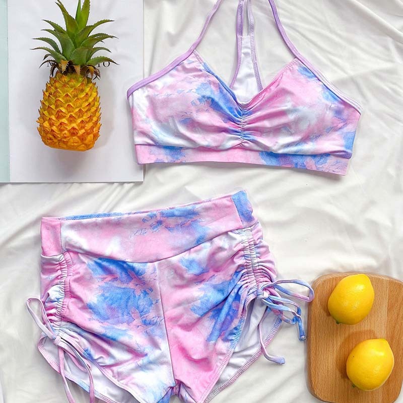 Fashion Ladies Tie Dye Bikini Ladies Split Swimsuit