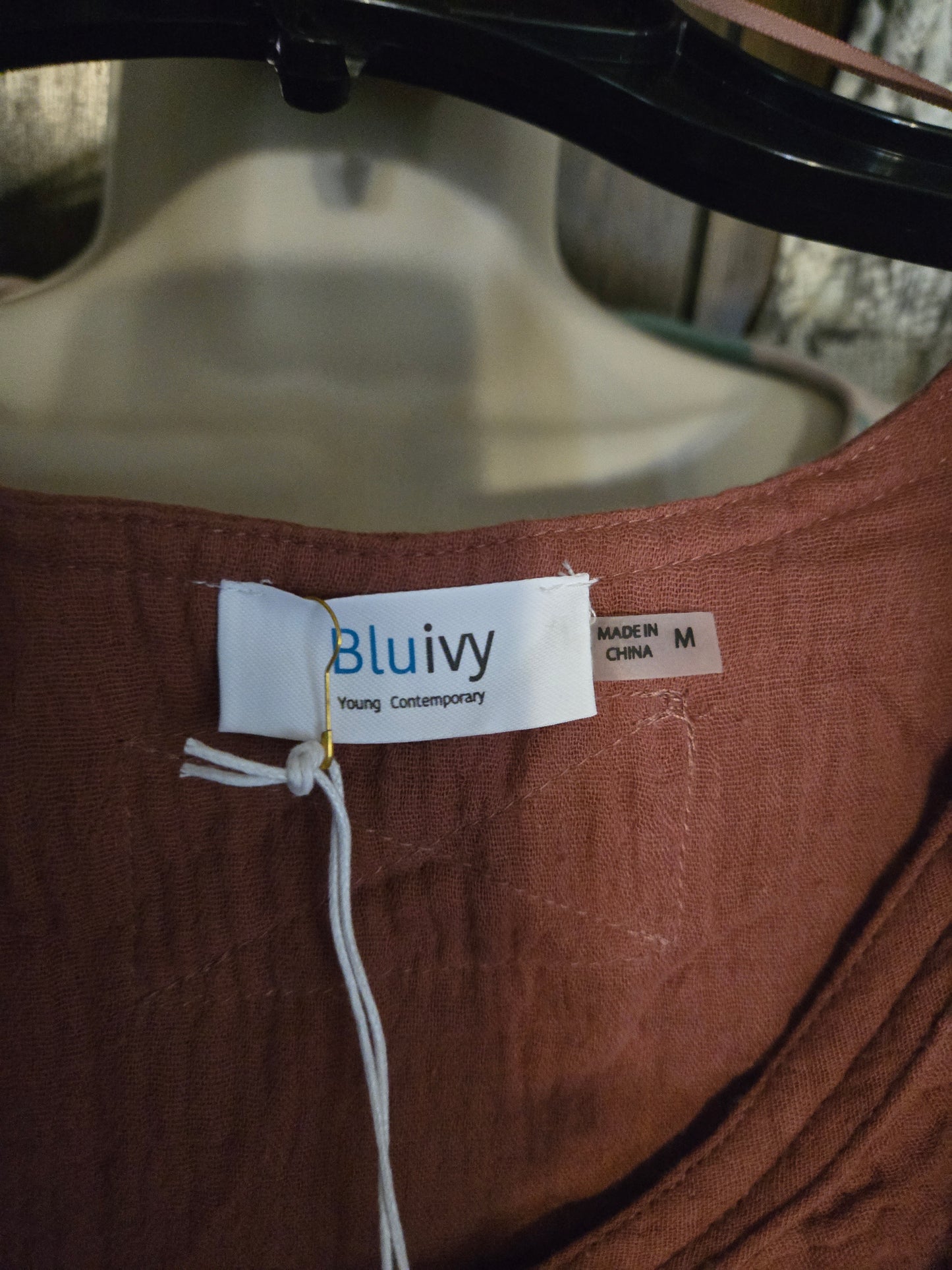 Blu Ivy Rust Ruffled Long Sleeve top