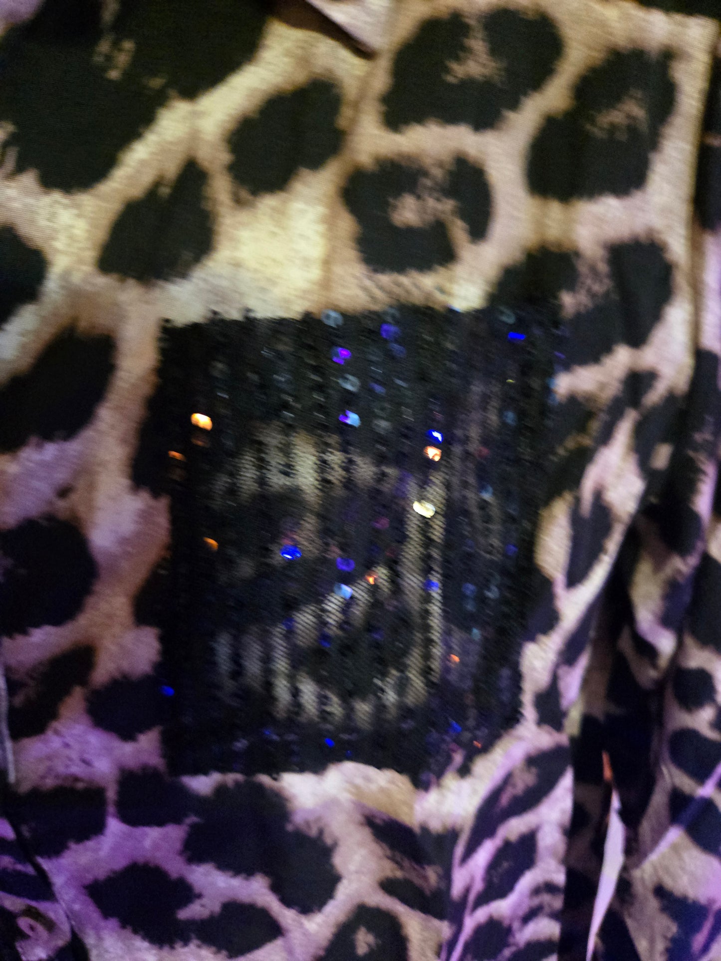 Sequin Leopard Print Button Down Blouse – Glam Wild Long Sleeve Top