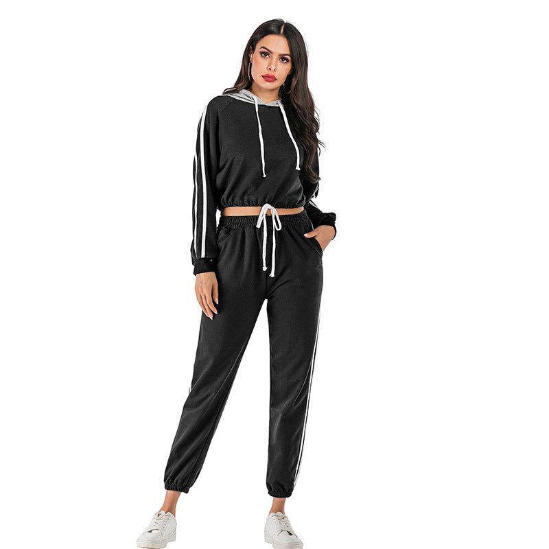 Fashion Casual Stitching Dalian Hat Sweater Suit