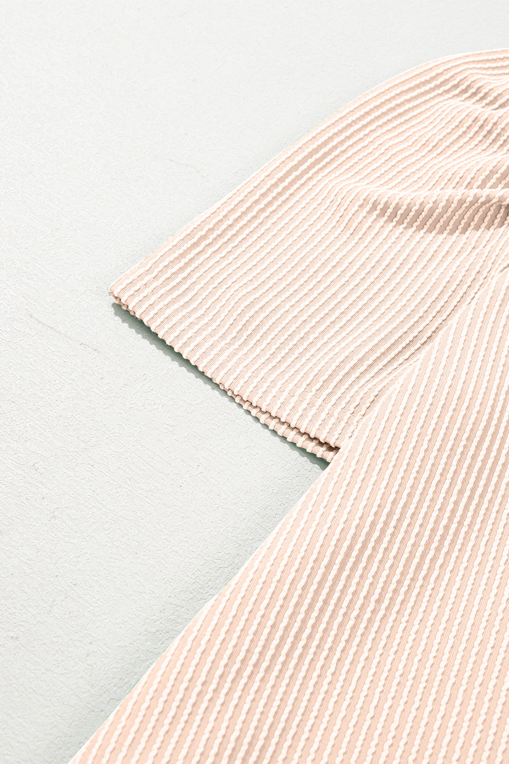 Bright Pink Corded Crew Neck Puff Sleeve Mini Dress