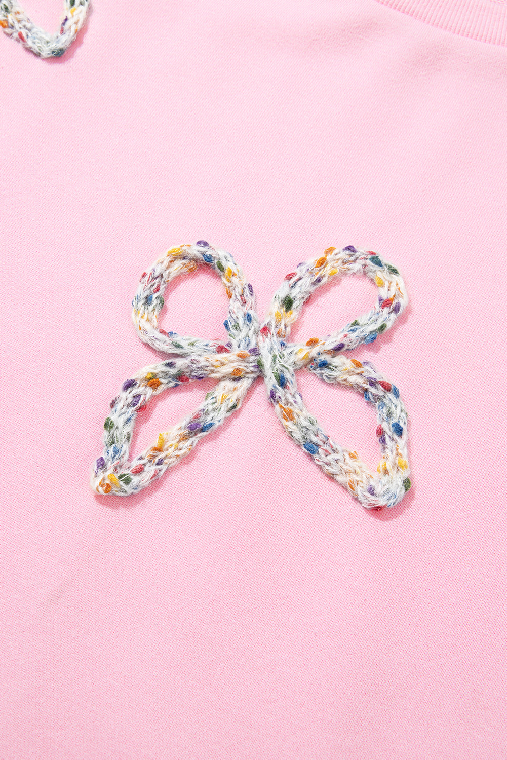 Bow Round Neck Long Sleeve Sweatshirt