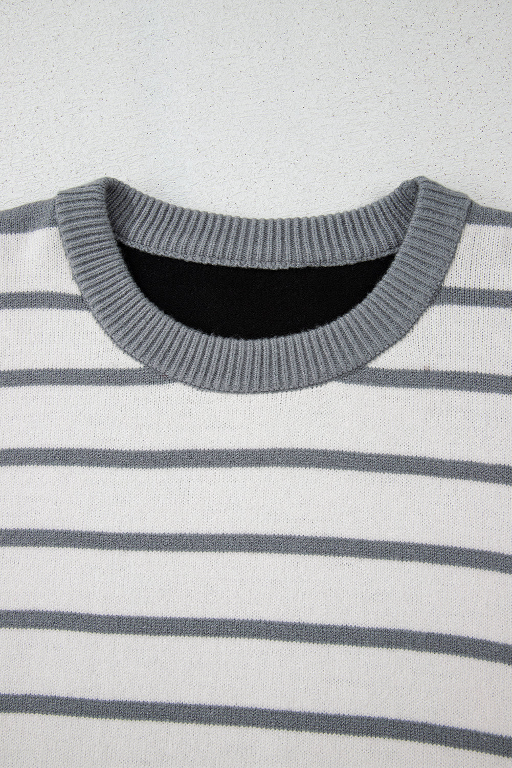 Orange Striped Colorblock Pullover Sweater