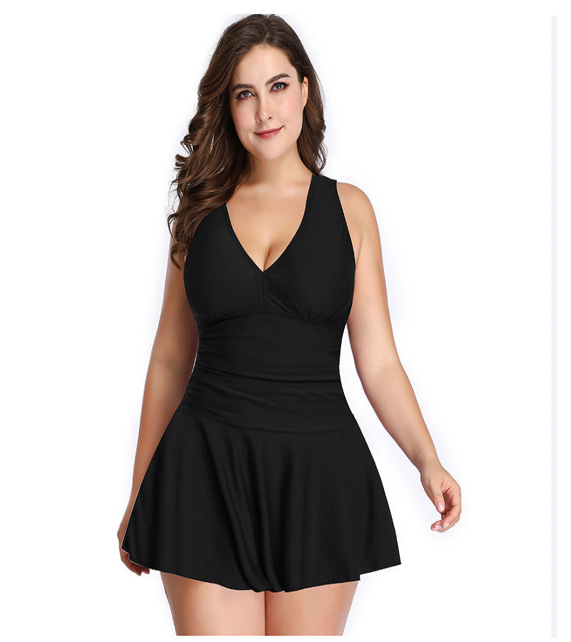 European And American Print Split Skirt Hot Spring Swimsuit