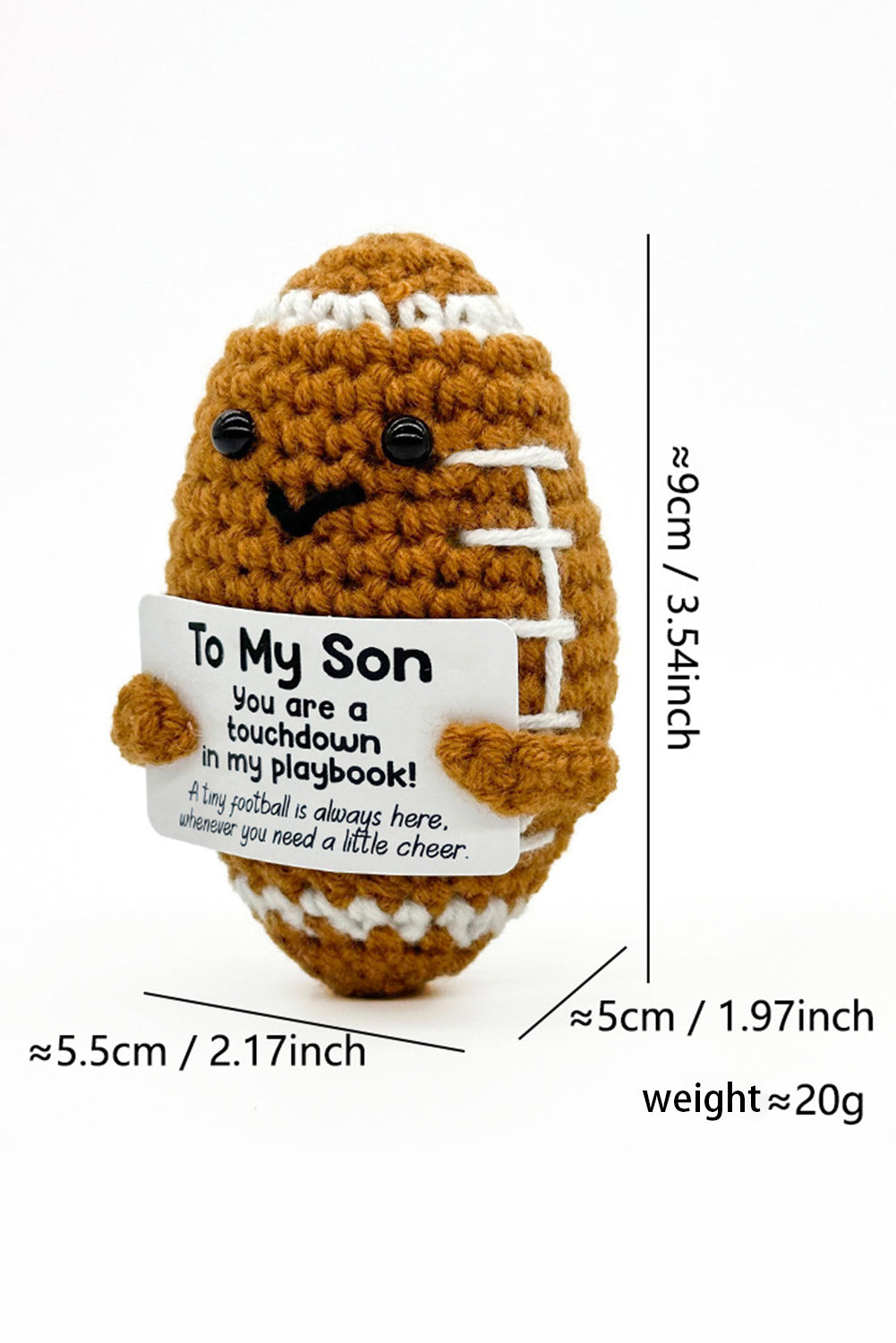 Cinnamon To My Son Crochet Football Gift Home Decoration