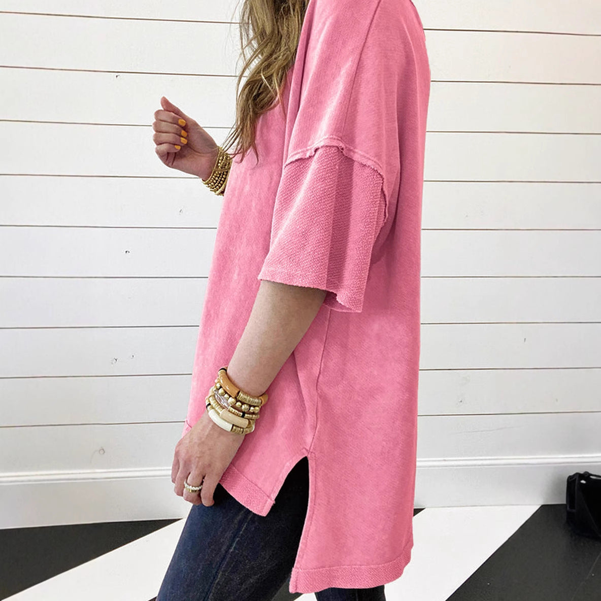 Casual Loose Plus Size Half-sleeve Top