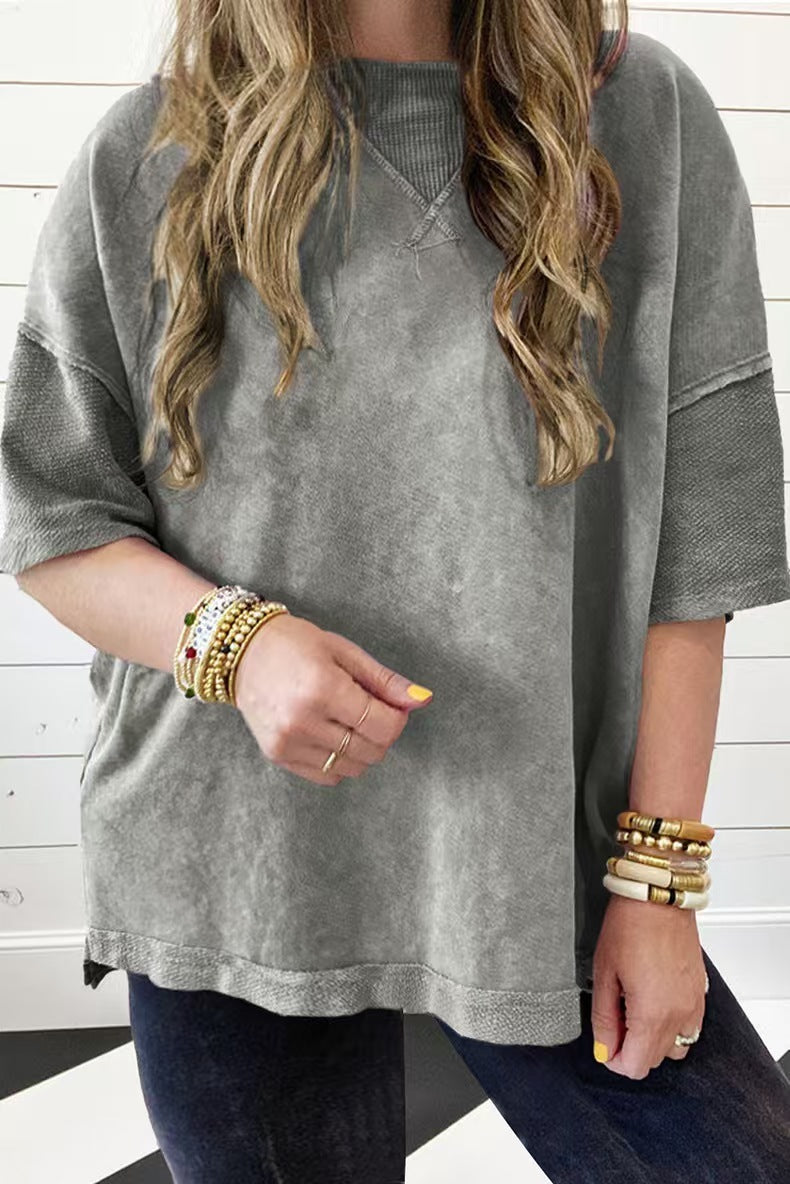 Casual Loose Plus Size Half-sleeve Top