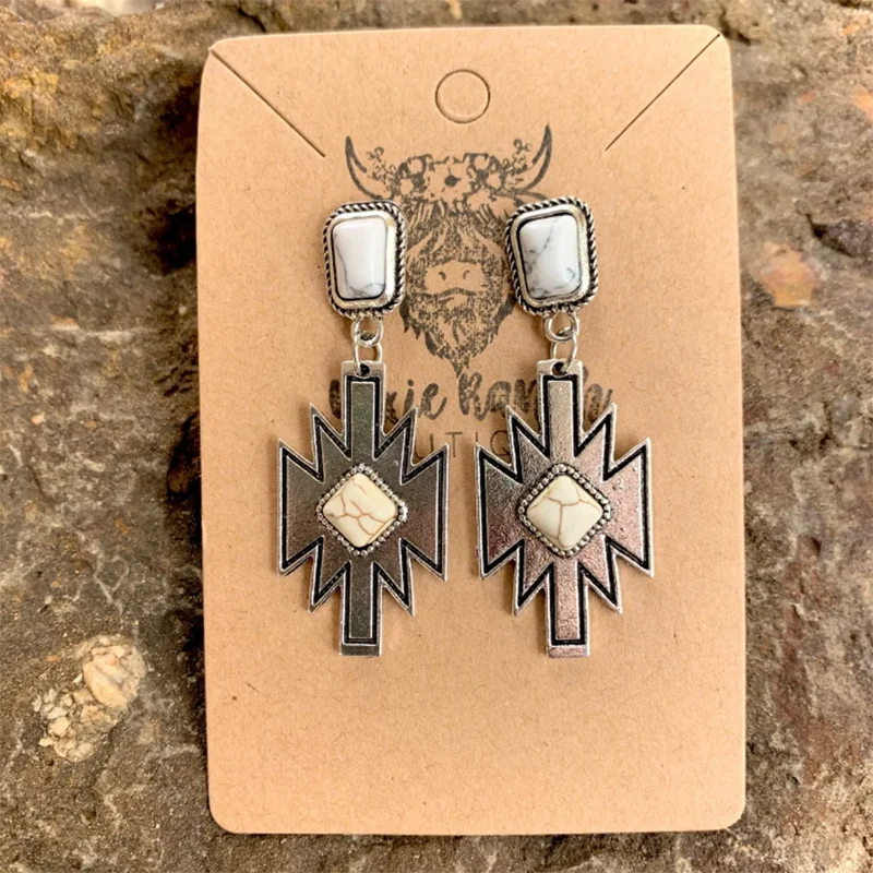 Western Cowgirl Jewelry Bulk Wholesale Aztec Western Dangle Earrings