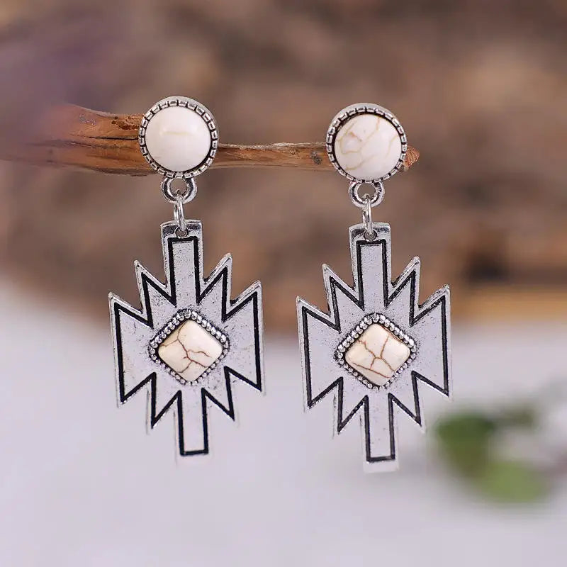 Western Cowgirl Jewelry Bulk Wholesale Aztec Western Dangle Earrings
