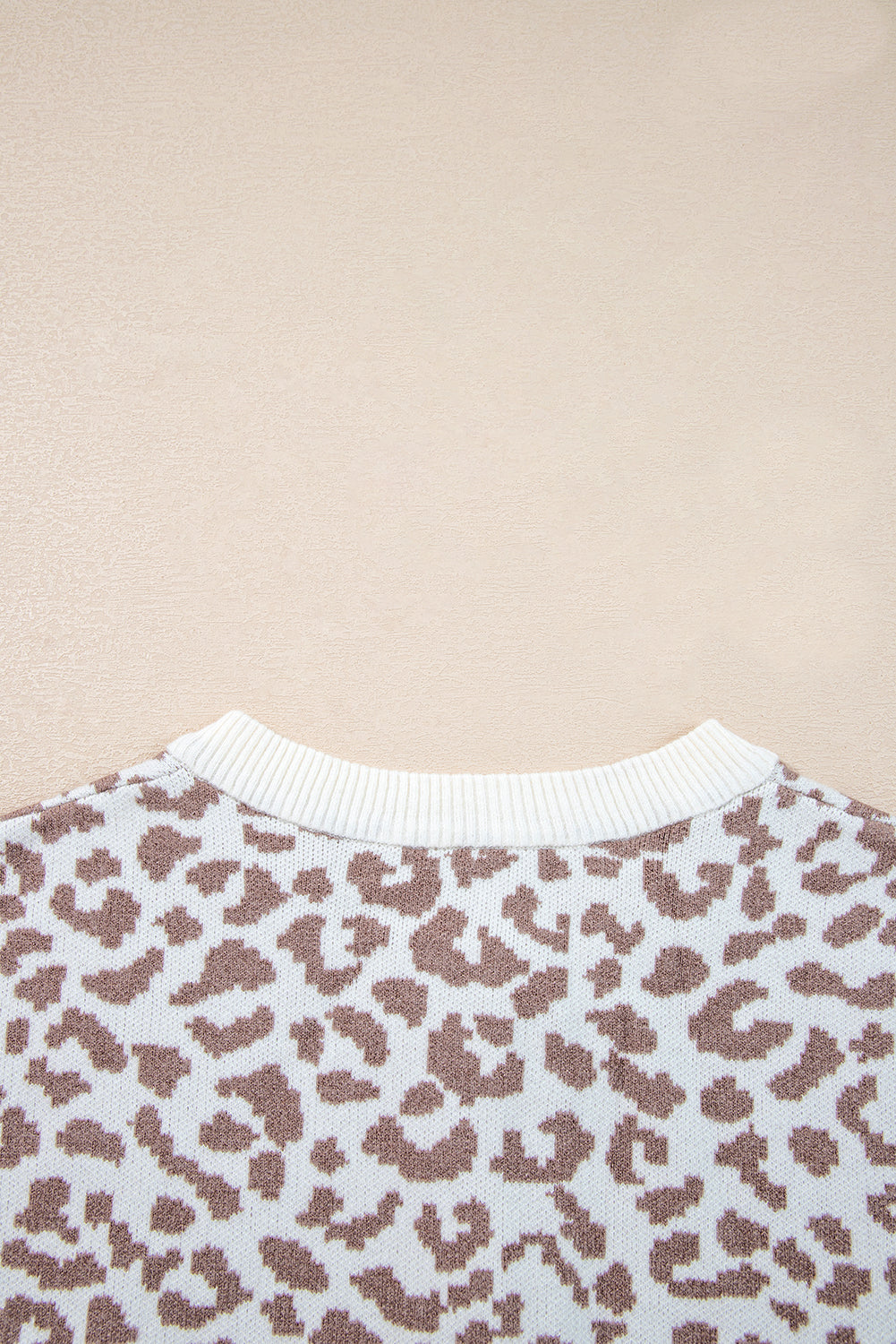 Orange Leopard Drop Shoulder Knitted Cardigan