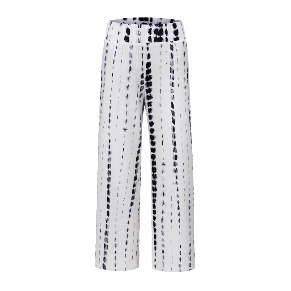 Tie-dye Printed Wide-leg Pants Casual Pants