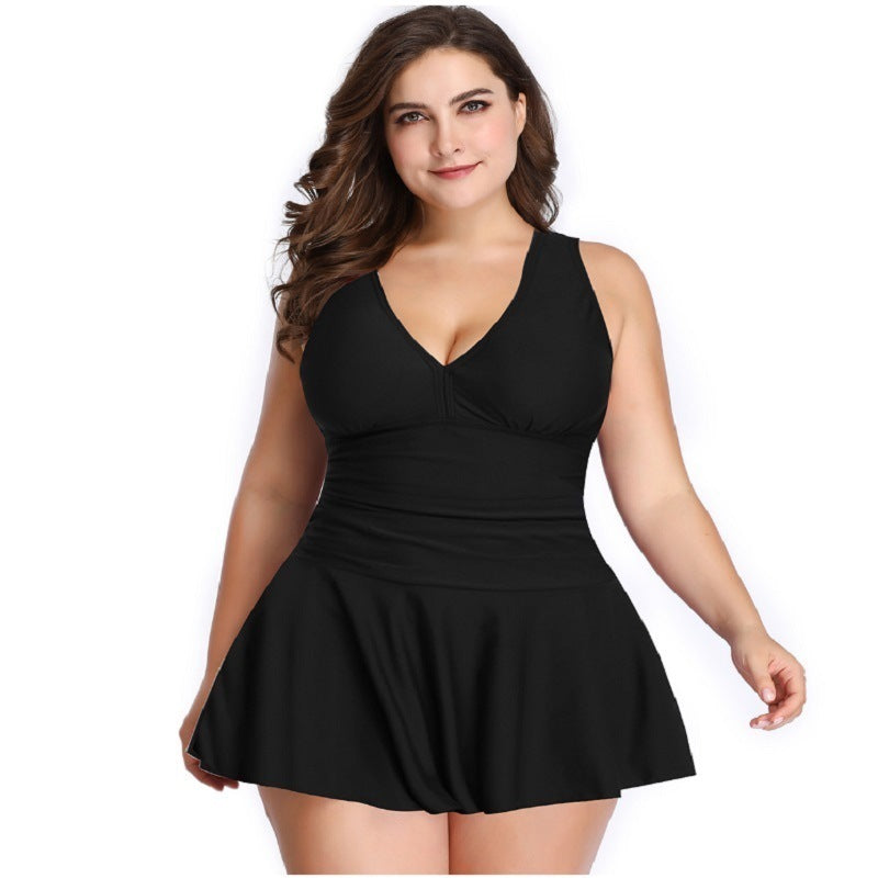 European And American Print Split Skirt Hot Spring Swimsuit