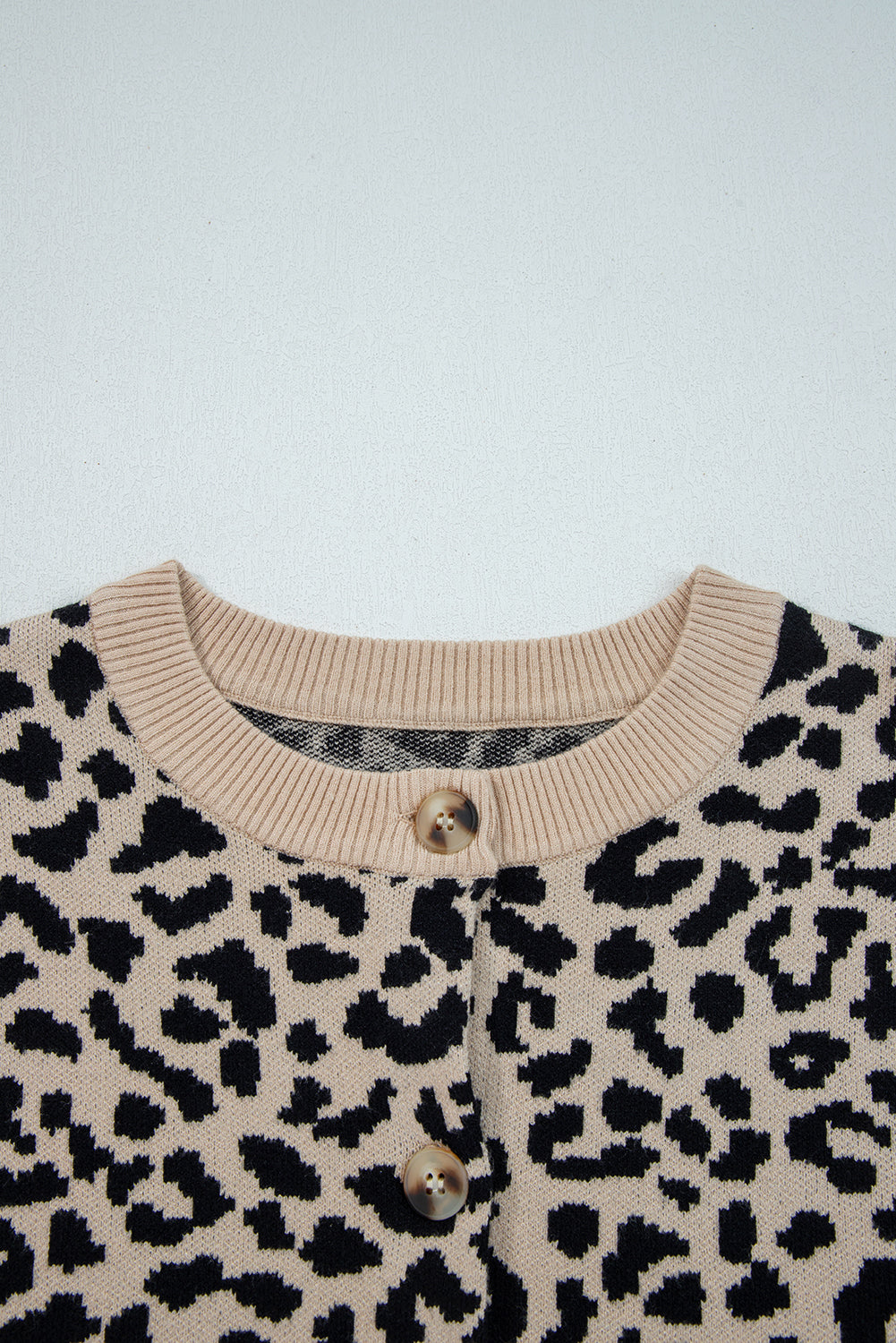 Orange Leopard Drop Shoulder Knitted Cardigan