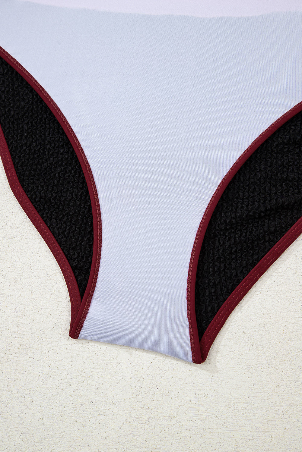 Burgundy Color Block High Waisted Sexy Bikini Set