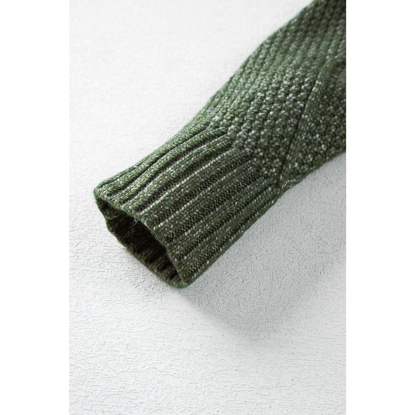 Mist Green Cable Knit Drop Shoulder Loose Fit Sweater Dress Casual Womenswear