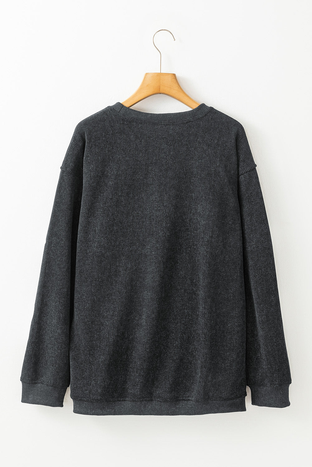 Blue Halloween Ghost Corded Crew Neck Loose Sweatshirt
