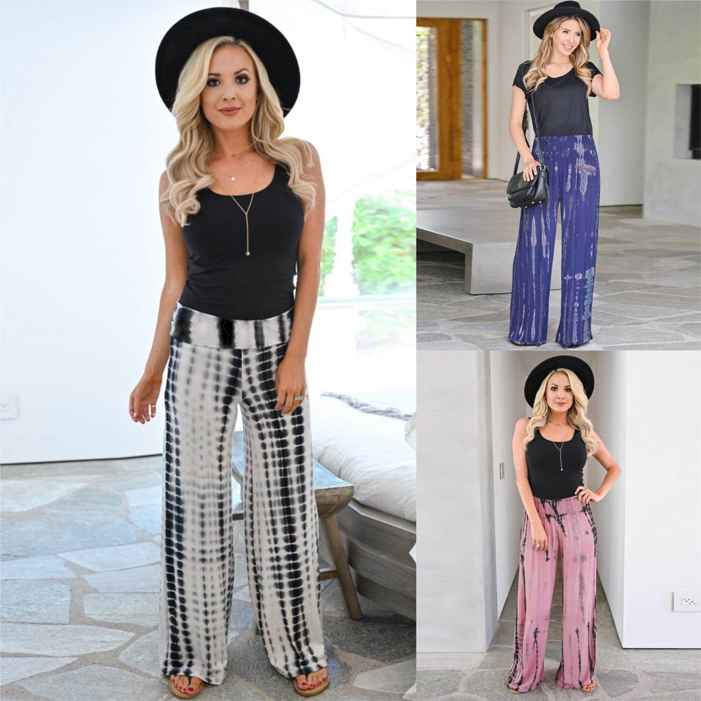 Tie-dye Printed Wide-leg Pants Casual Pants