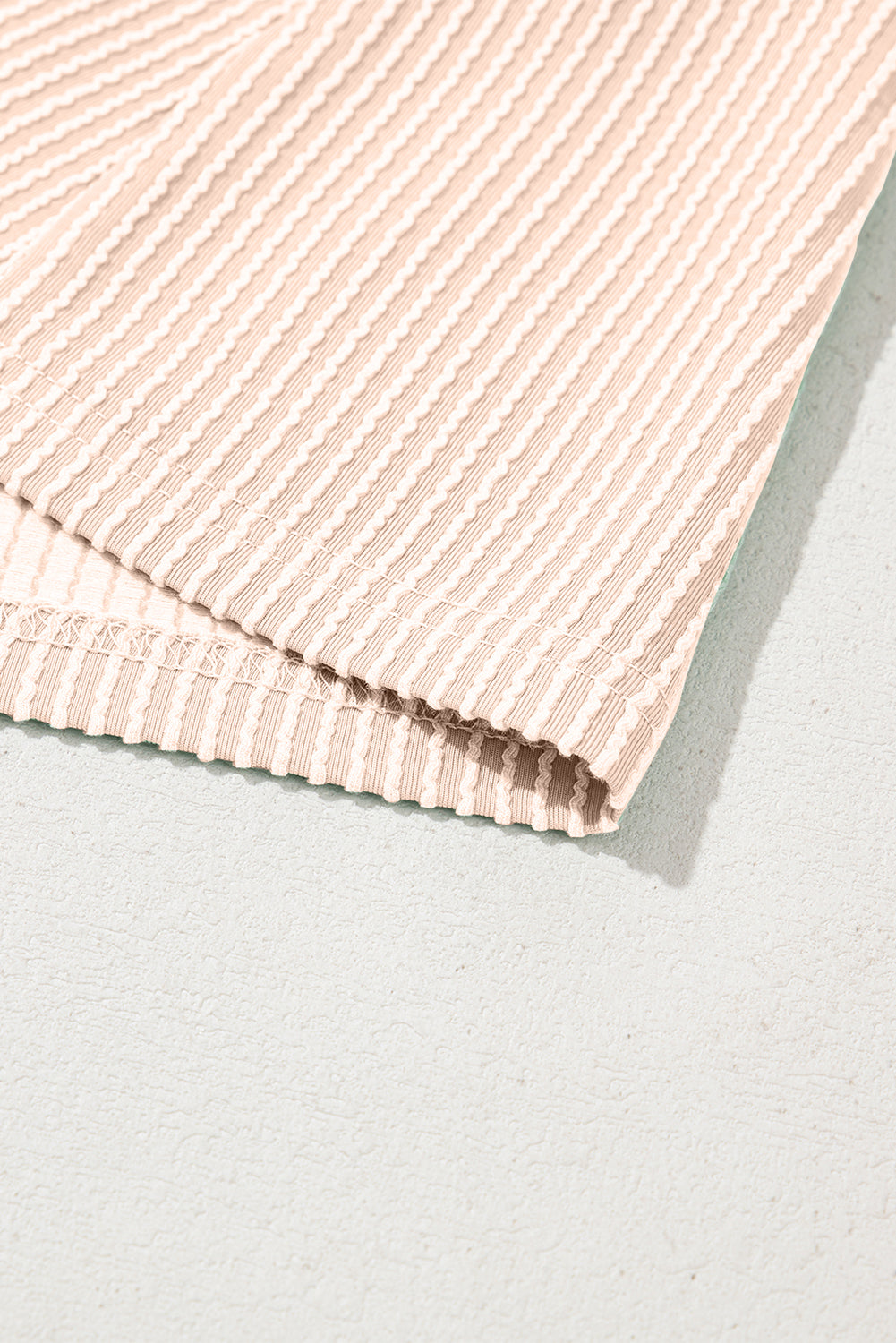 Bright Pink Corded Crew Neck Puff Sleeve Mini Dress