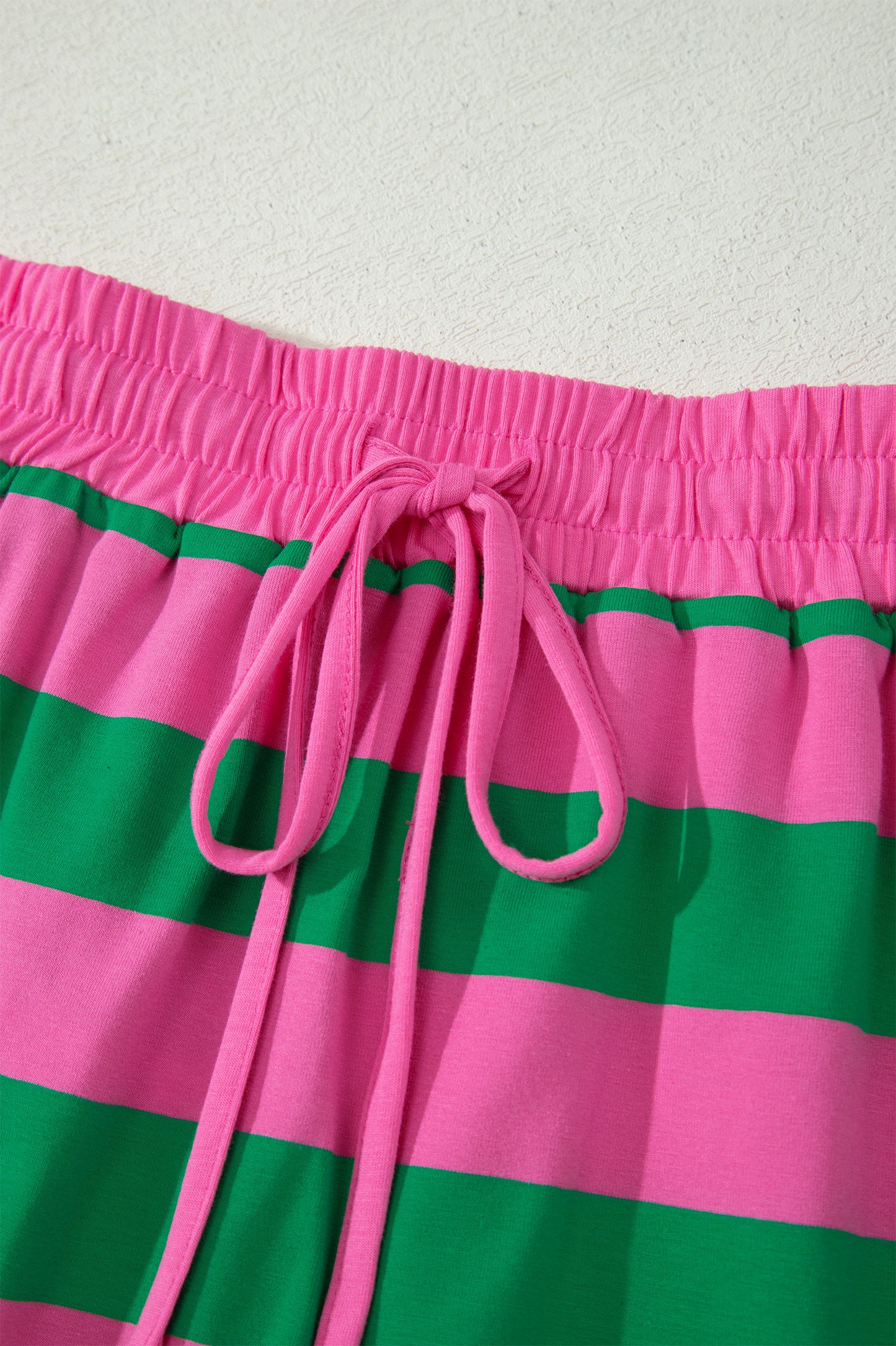 Yellow Stripe Dolman Tee Drawstring Skort Athletic 2pcs Set