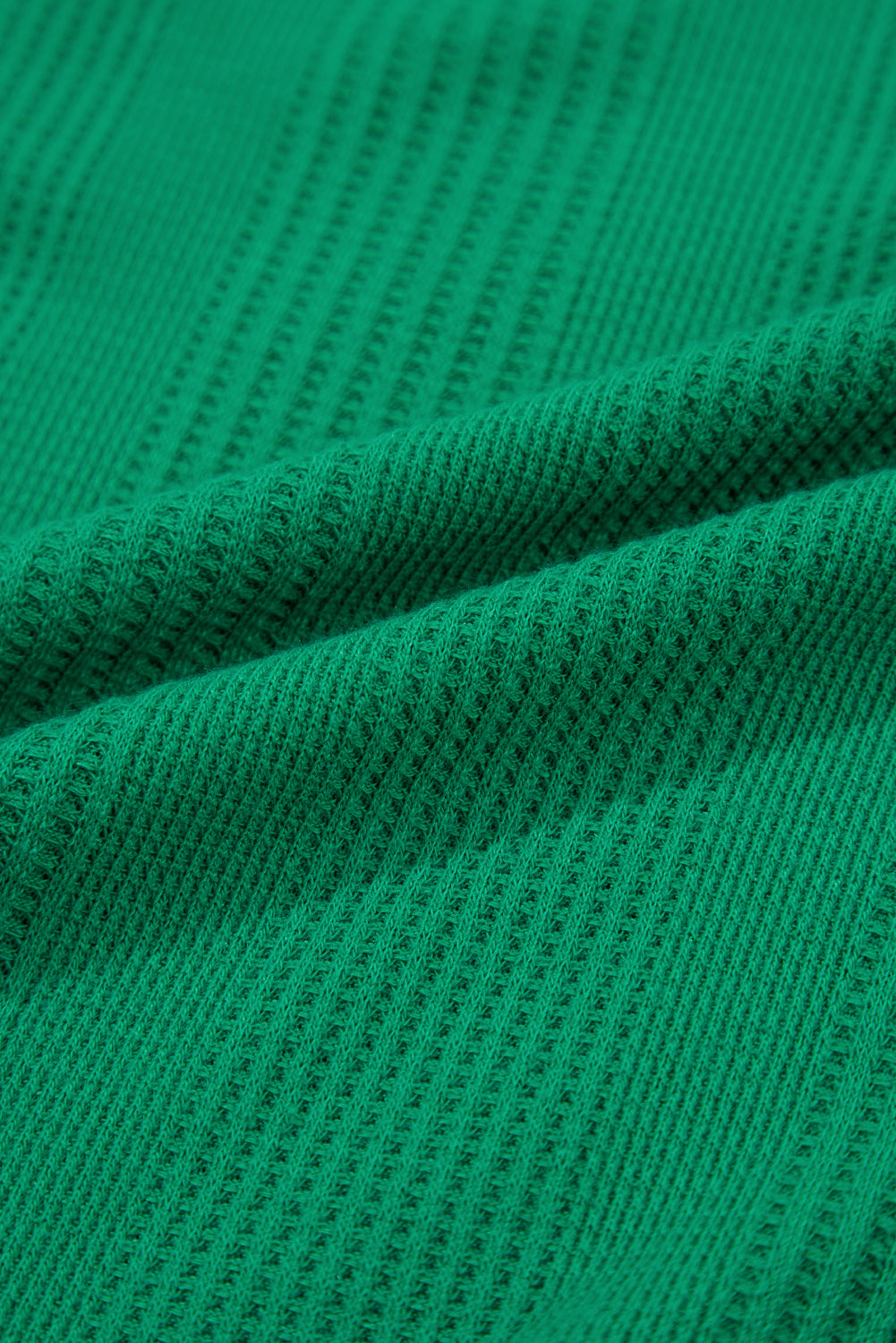 Green Solid Color Ribbed Ruffle Tank Top and Pants Set