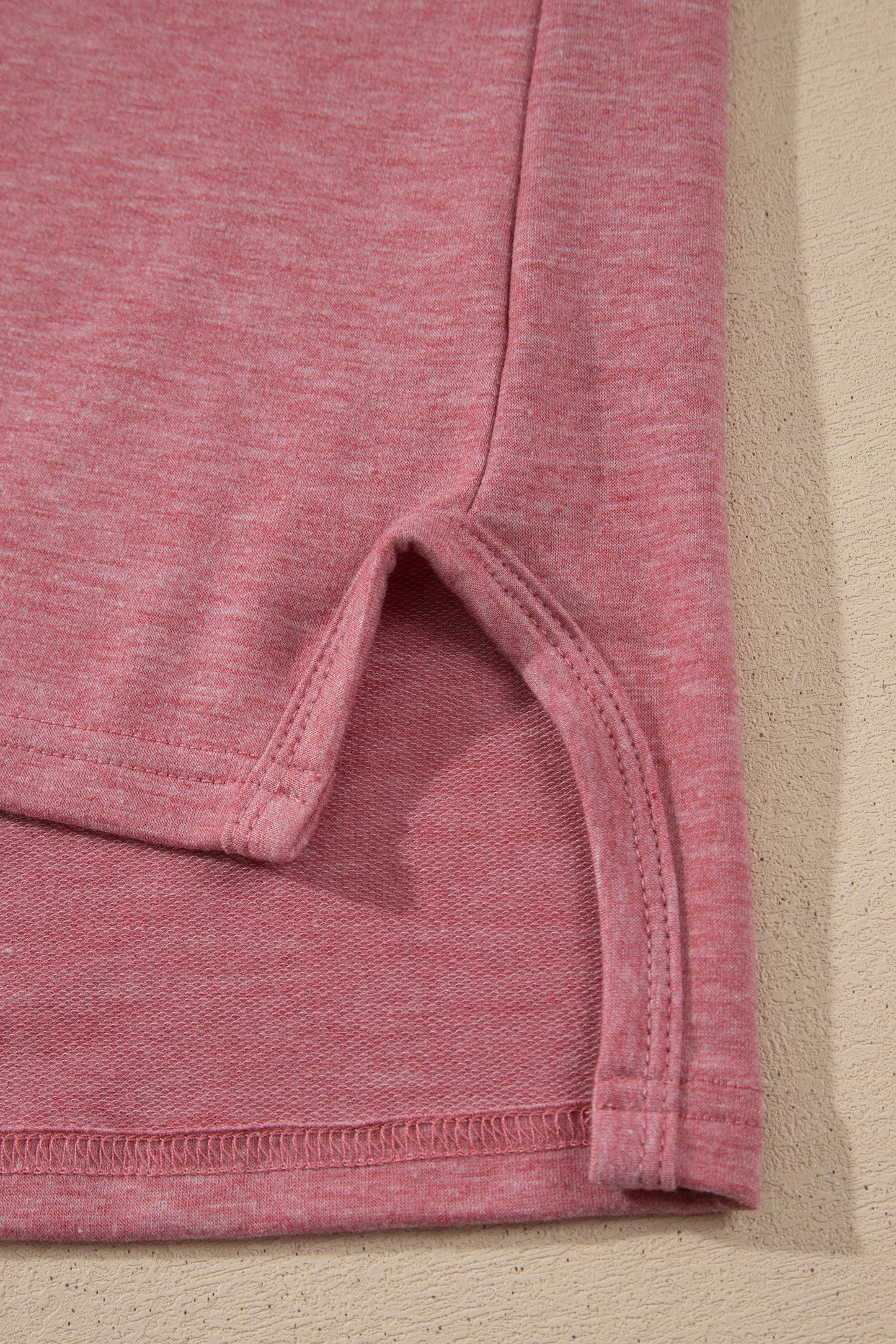 Fushia Raw Seam Patchwork Long Sleeve Top Pocket Casual Pants 2pcs Set