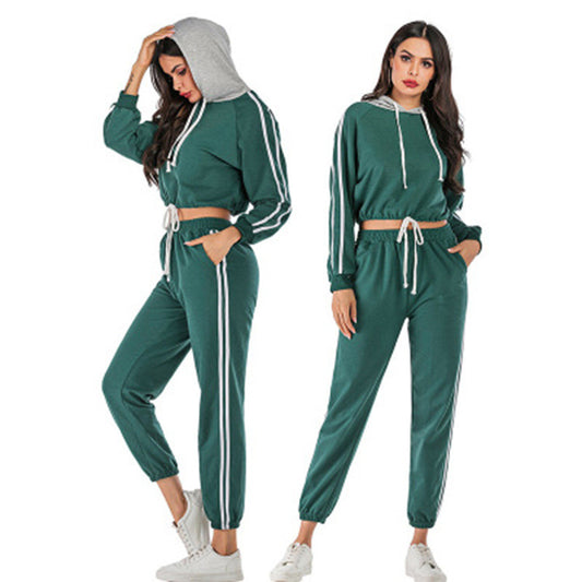 Fashion Casual Stitching Dalian Hat Sweater Suit