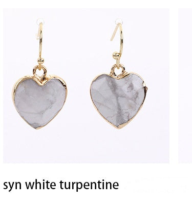 Heart Pendant Earrings Love Heart Earrings With Gold Rim