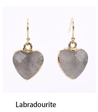 Heart Pendant Earrings Love Heart Earrings With Gold Rim