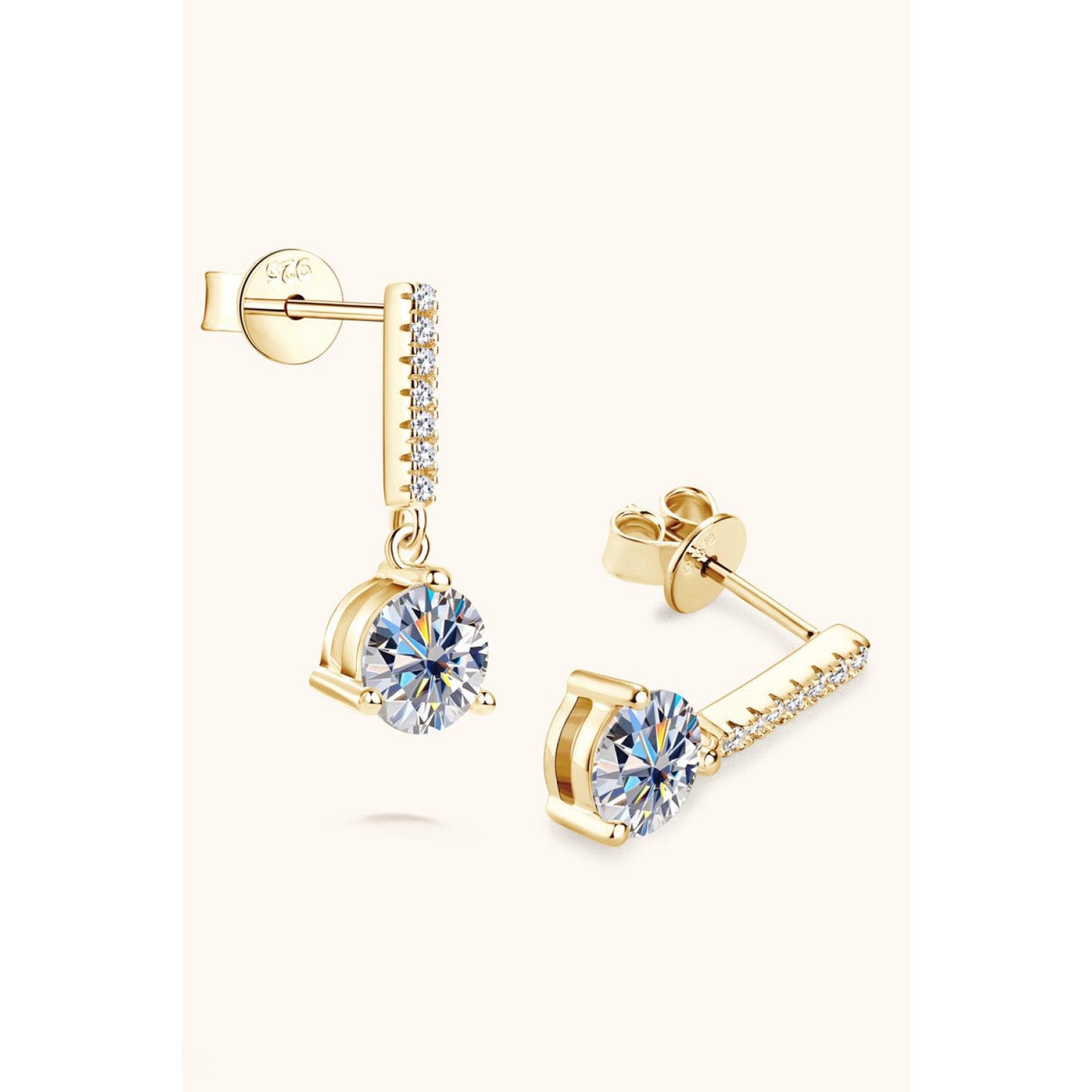 2 Carat Moissanite 925 Sterling Silver Drop Earrings