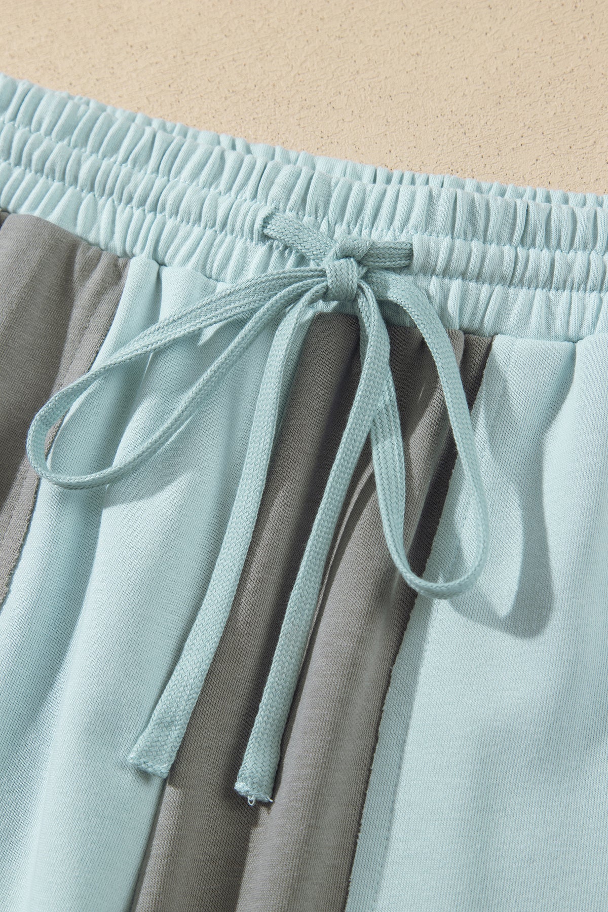 Russet Orange Raw Seam Colorblock Wide Leg Ankle Length Casual Pants