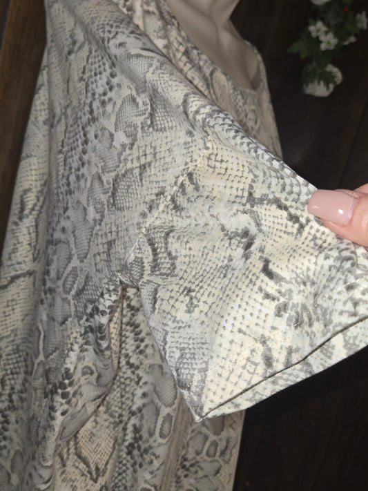 C C Snakeskin Print Oversized Top
