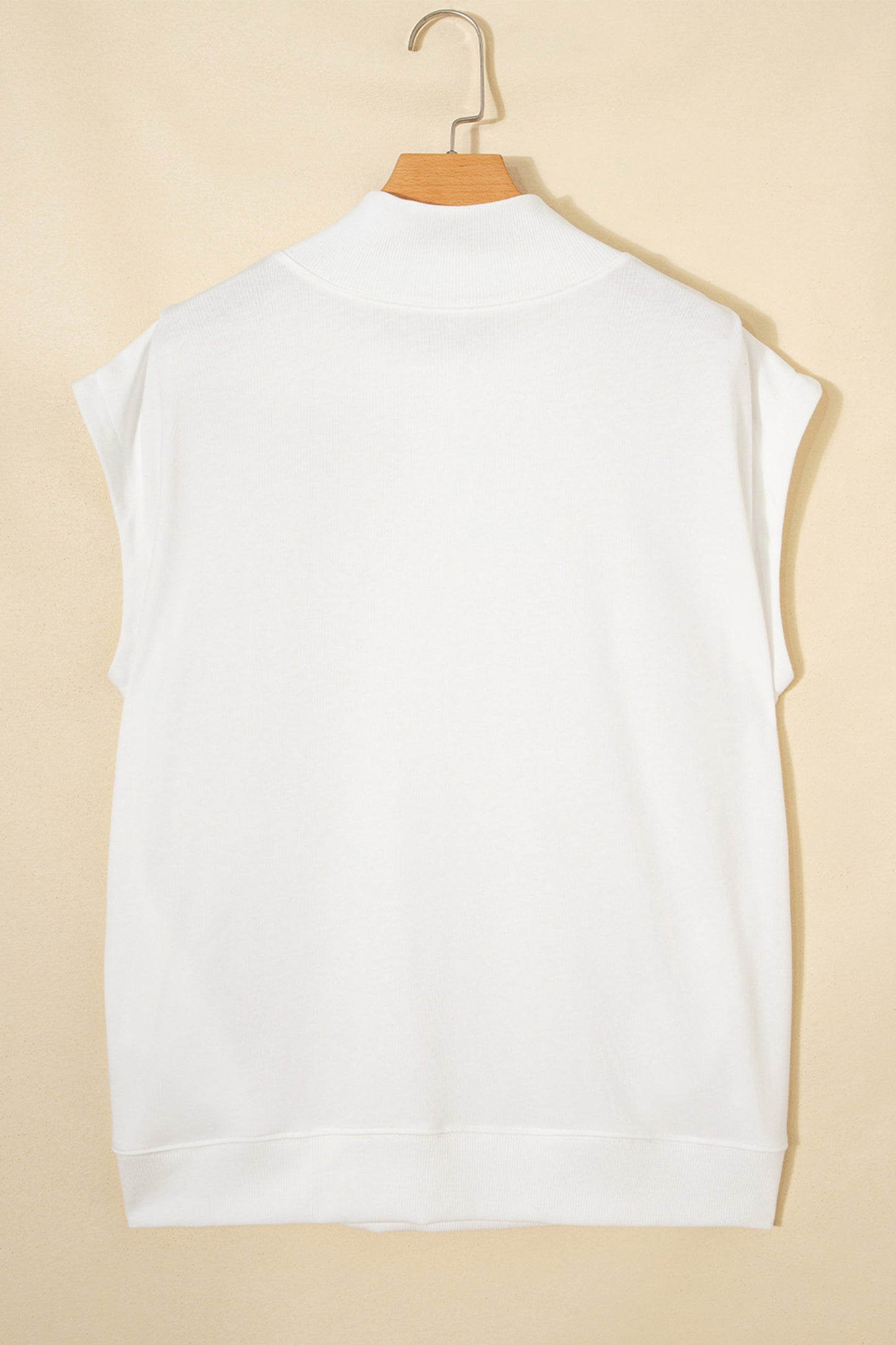 White Rhinestone Embellished Pumpkin Graphic High Neck Cap Sleeve Top