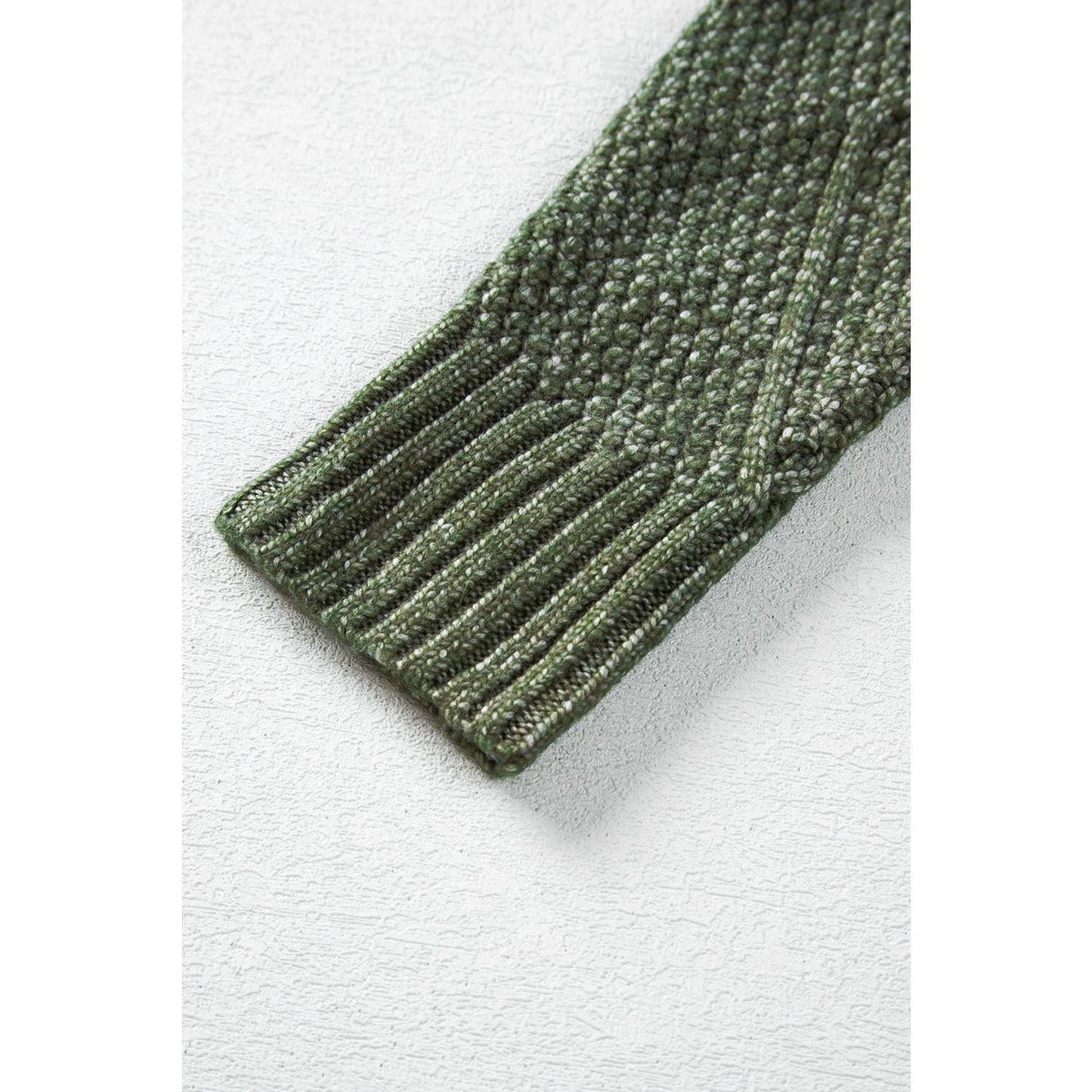 Mist Green Cable Knit Drop Shoulder Loose Fit Sweater Dress Casual Womenswear