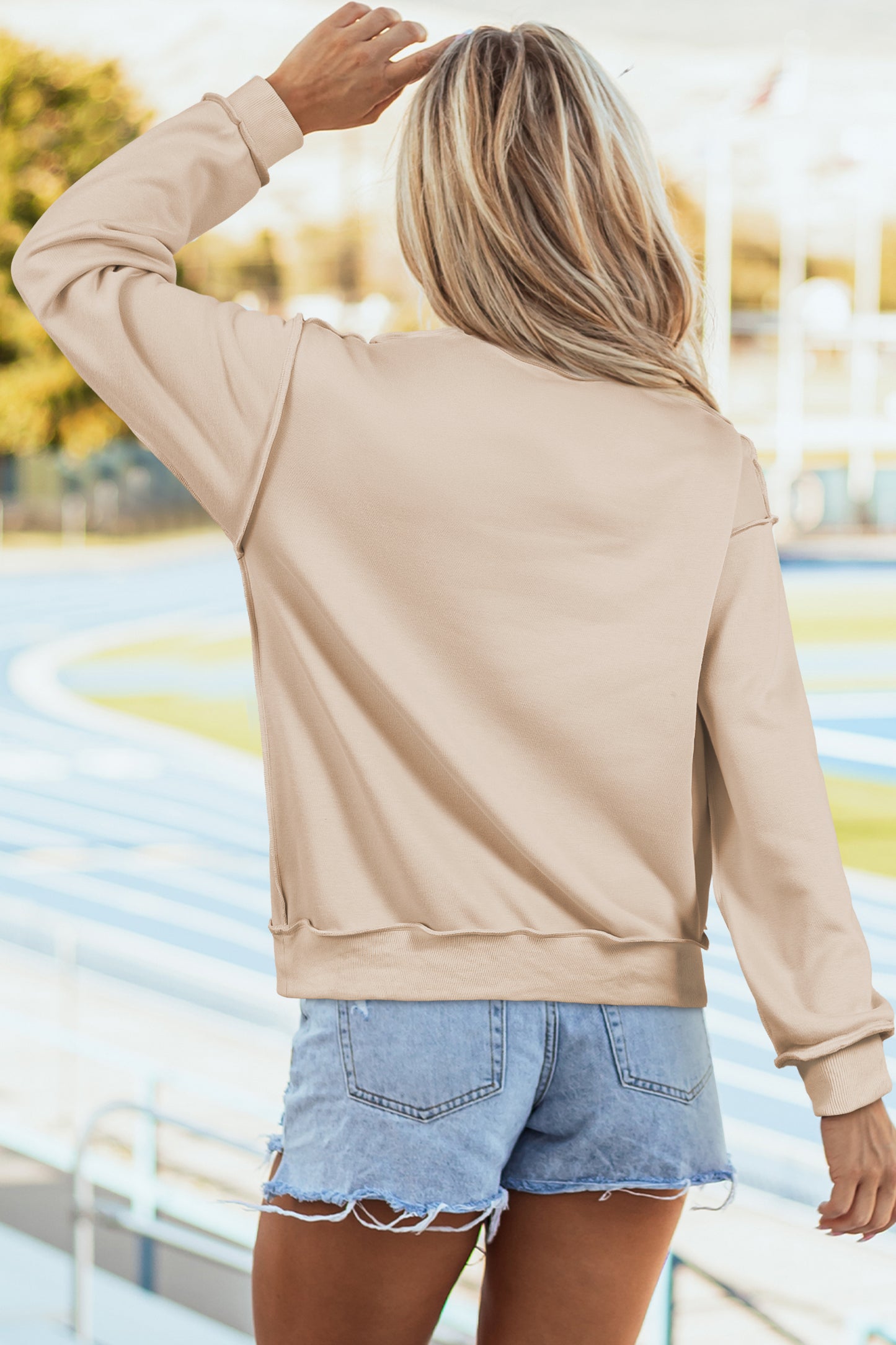 Racing Red Oversize Drop Shoulder Reversible Mock Neck Sweatshirt