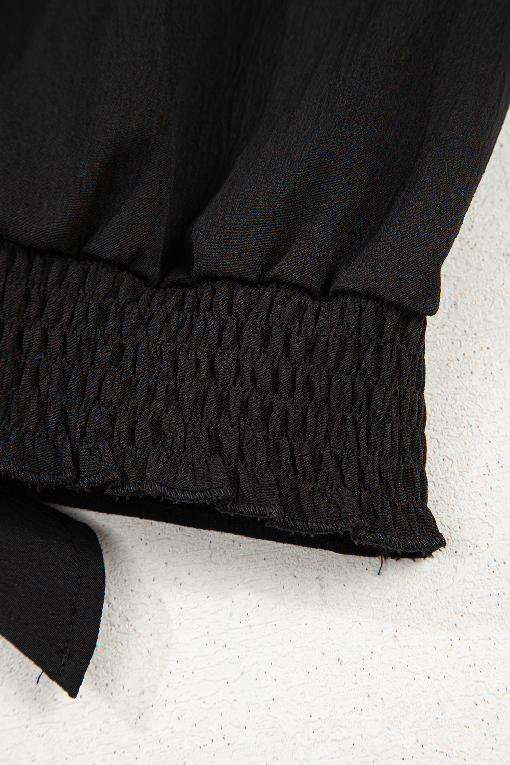 Black V Neck Knot Waist Sleeveless Top and Wide Leg Pants Set