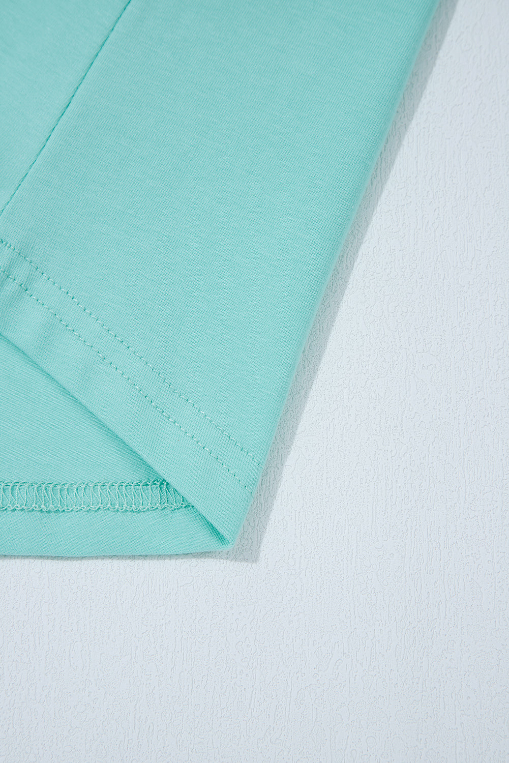 Mint Green Frilled Trim Crew Neck Loose Fit Mini Dress