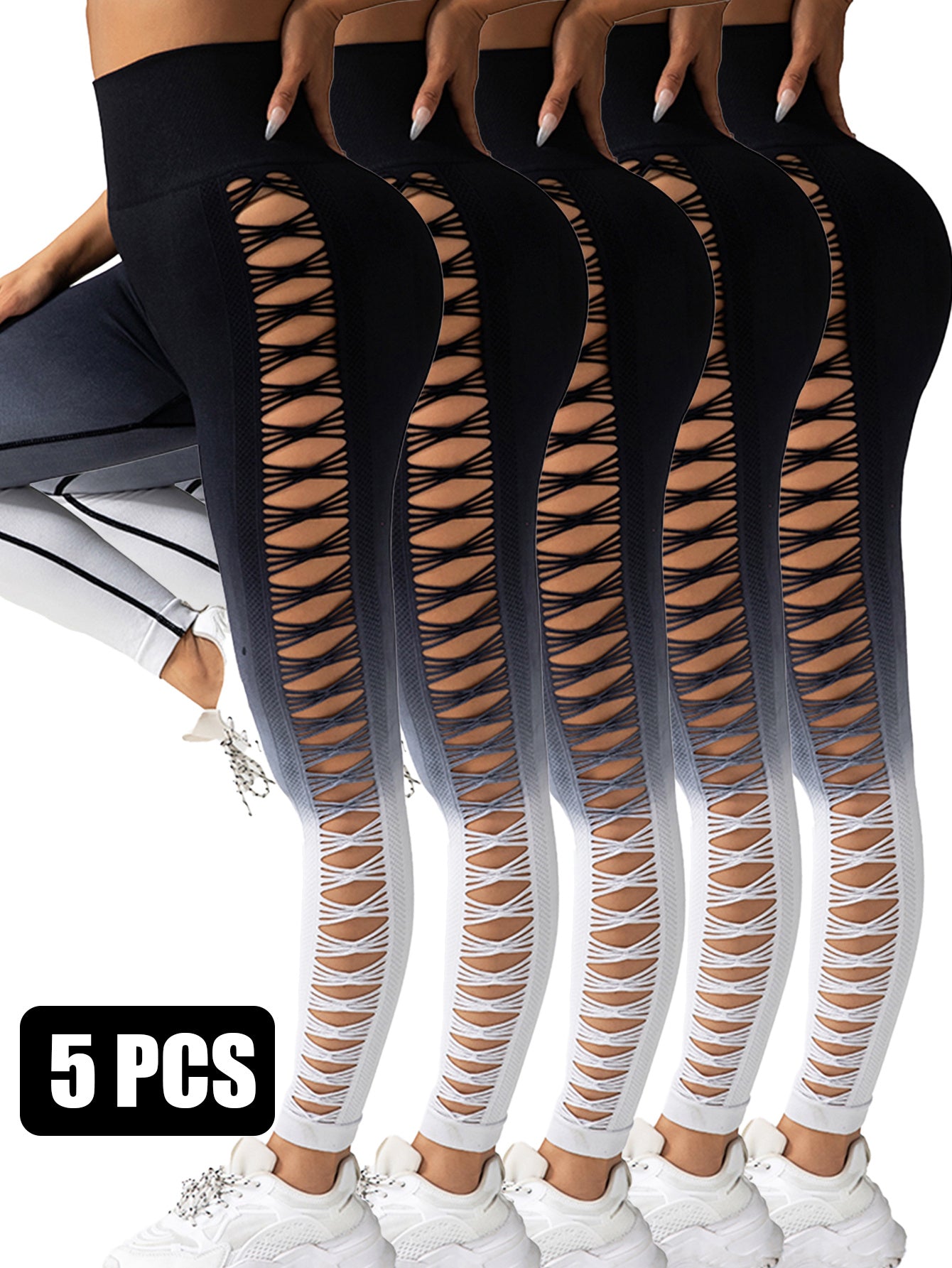 Gradient Butterfly Cutout Long Pants