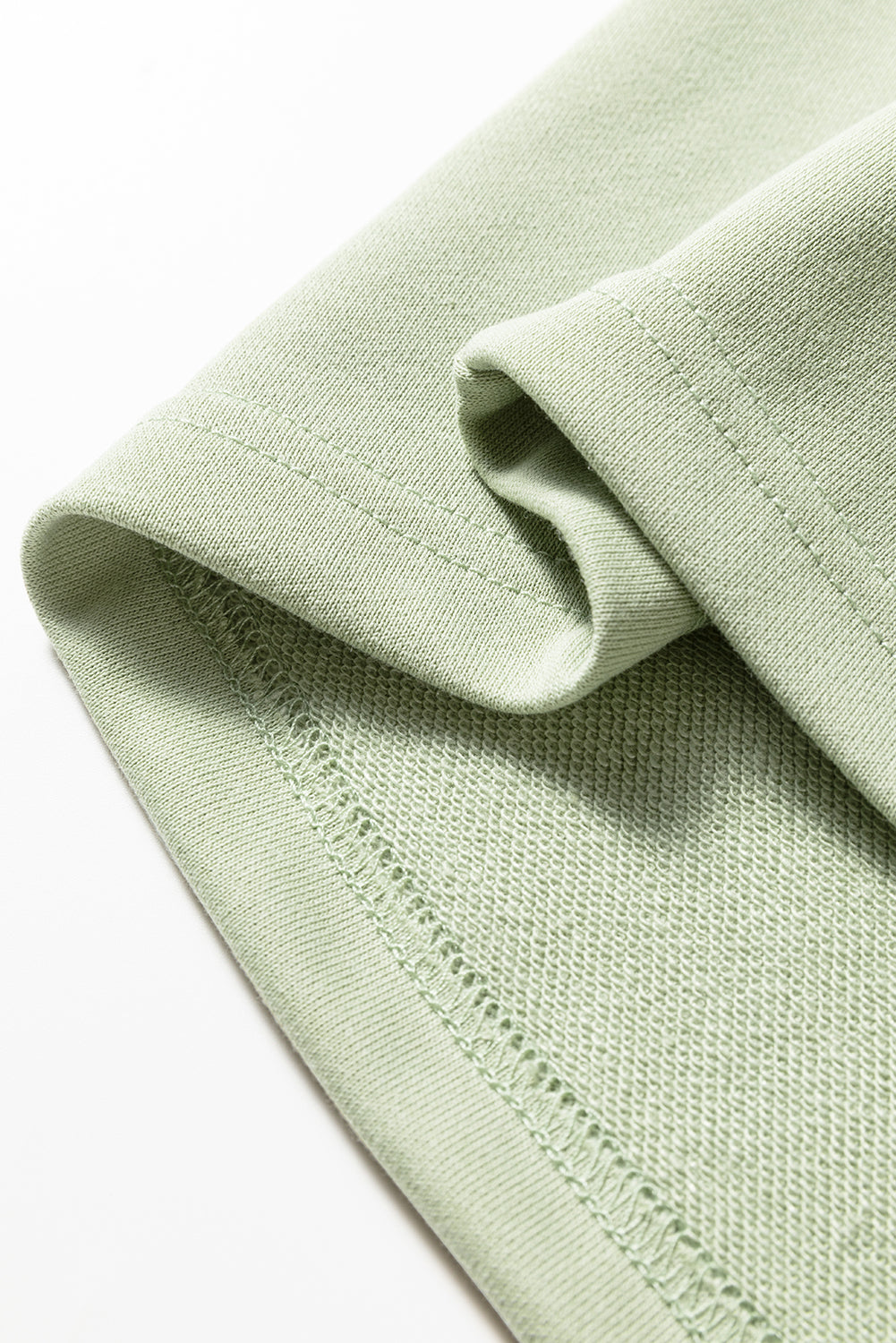 Laurel Green Floral Plaid Mixed Sleeve Raw Edge Relaxed French Terry Top