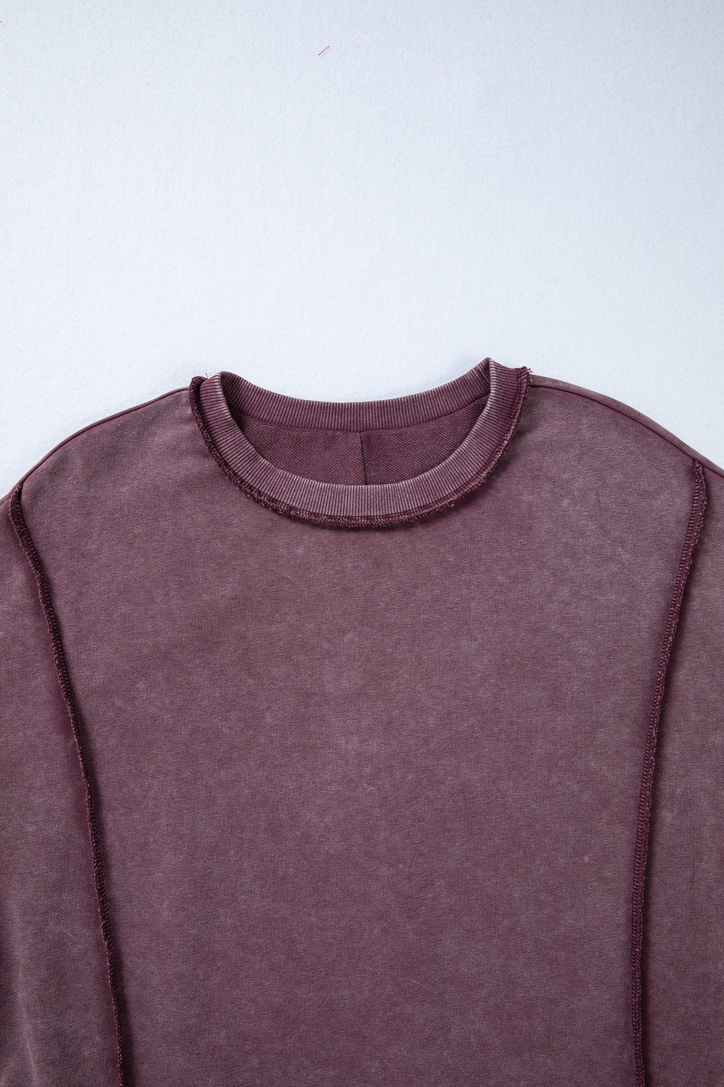 Valerian Mineral Wash Exposed Seam Side Slit Sweatshirt