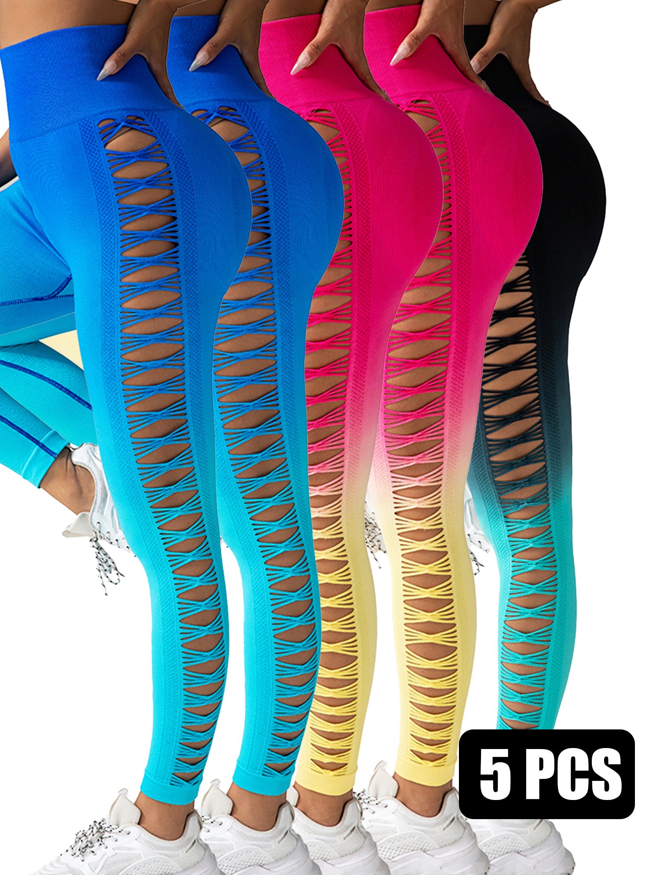 Gradient Butterfly Cutout Long Pants