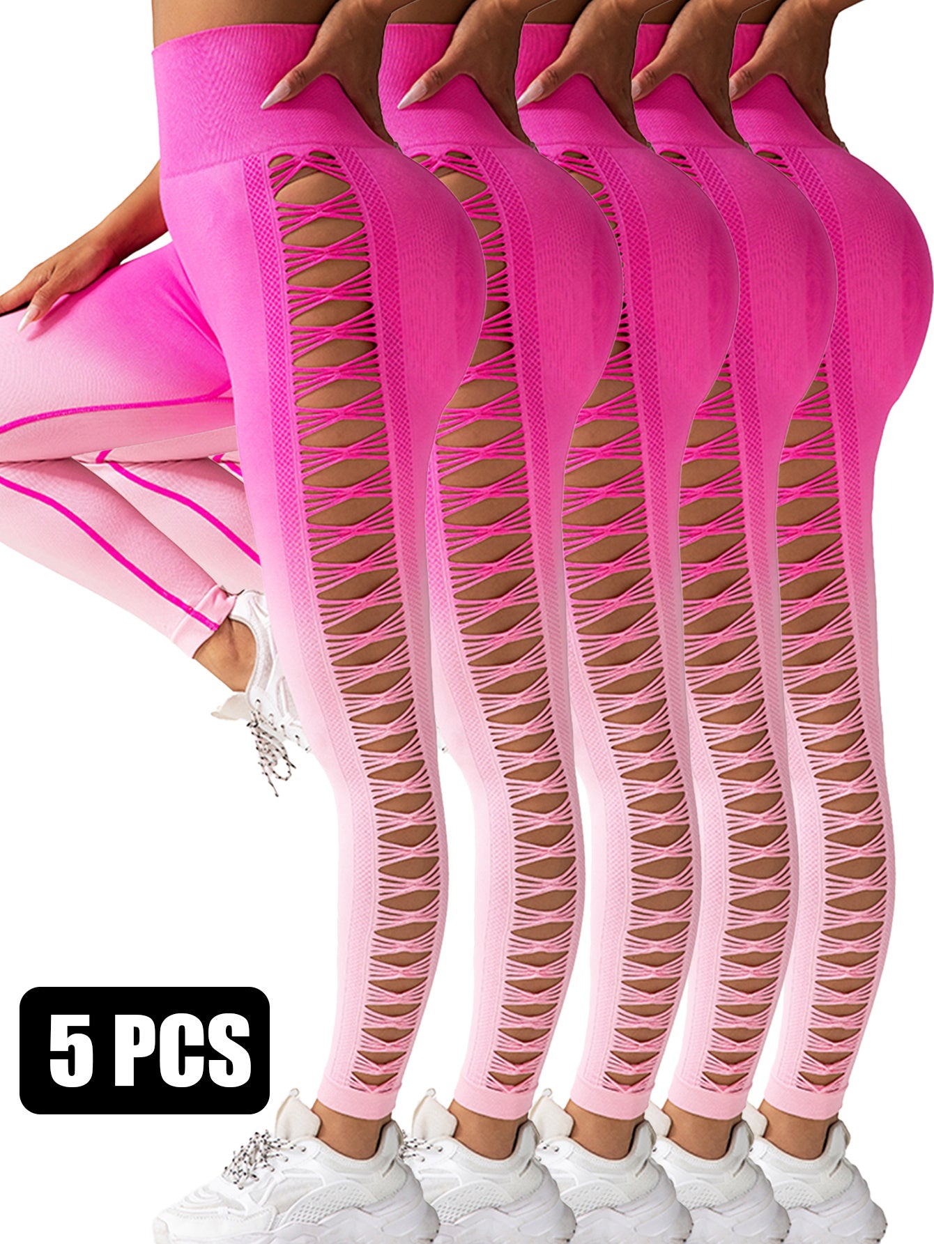 Gradient Butterfly Cutout Long Pants