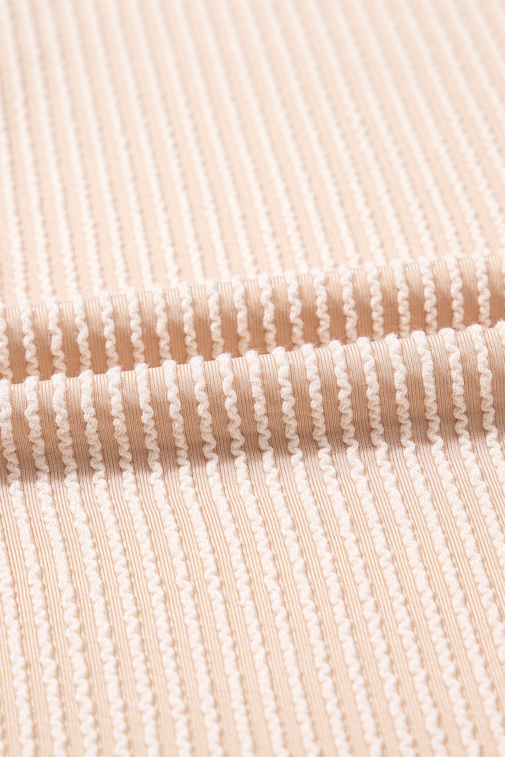 Parchment Corded Knit Crew Neck Puff Sleeve Shift Mini Dress