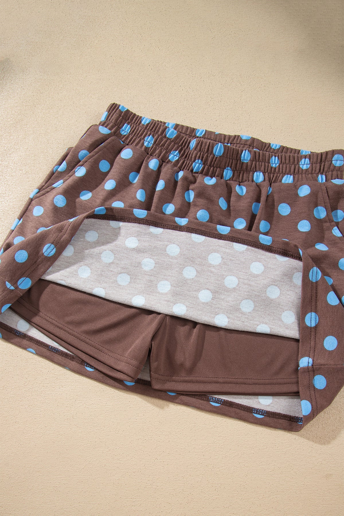 Pink Polka Dot Hooded Long Sleeve Top Casual Mini Skort Set
