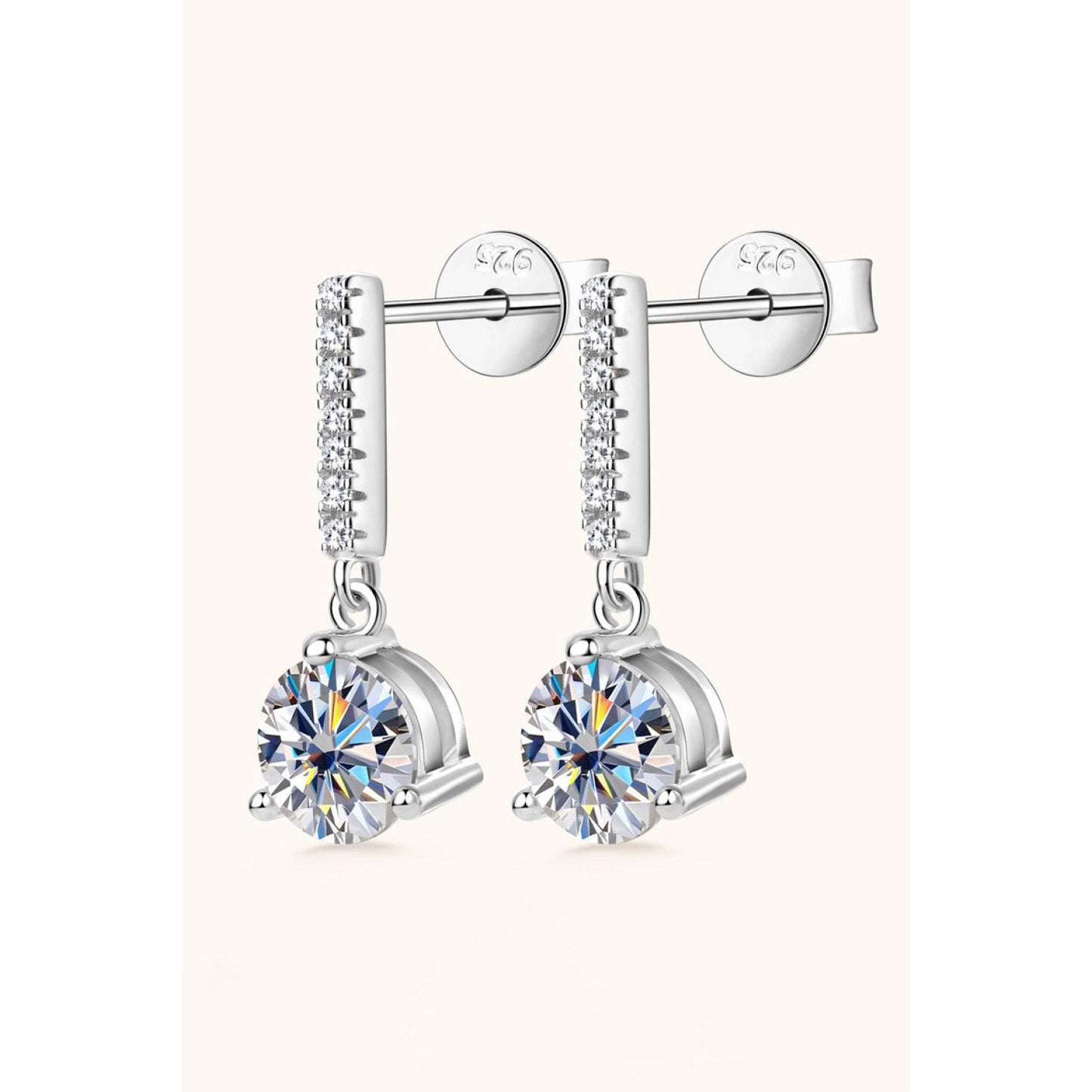2 Carat Moissanite 925 Sterling Silver Drop Earrings
