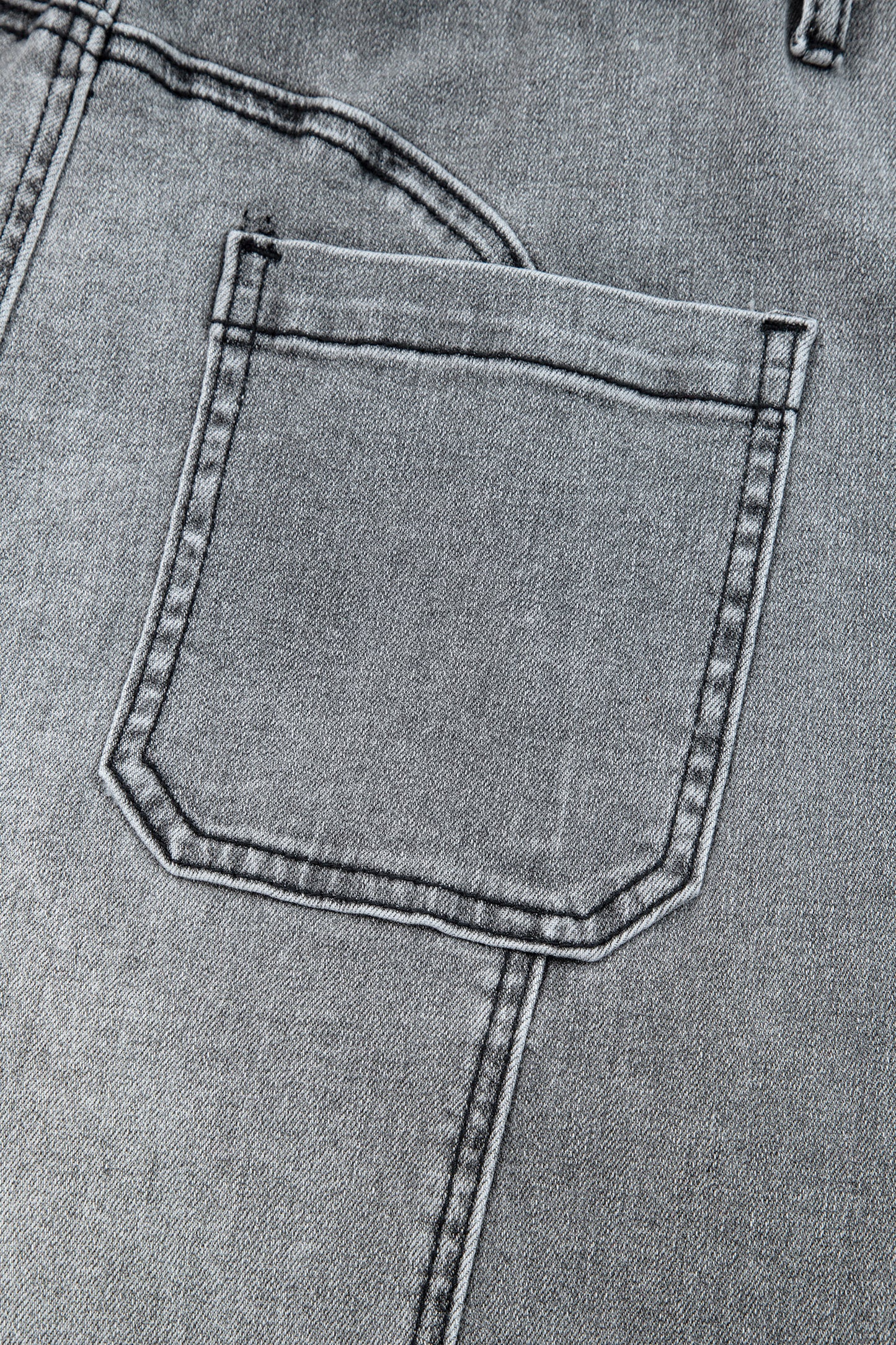 Prussian Blue Drawstring Seam Detail Raw Hem Wide Leg Denim Pants