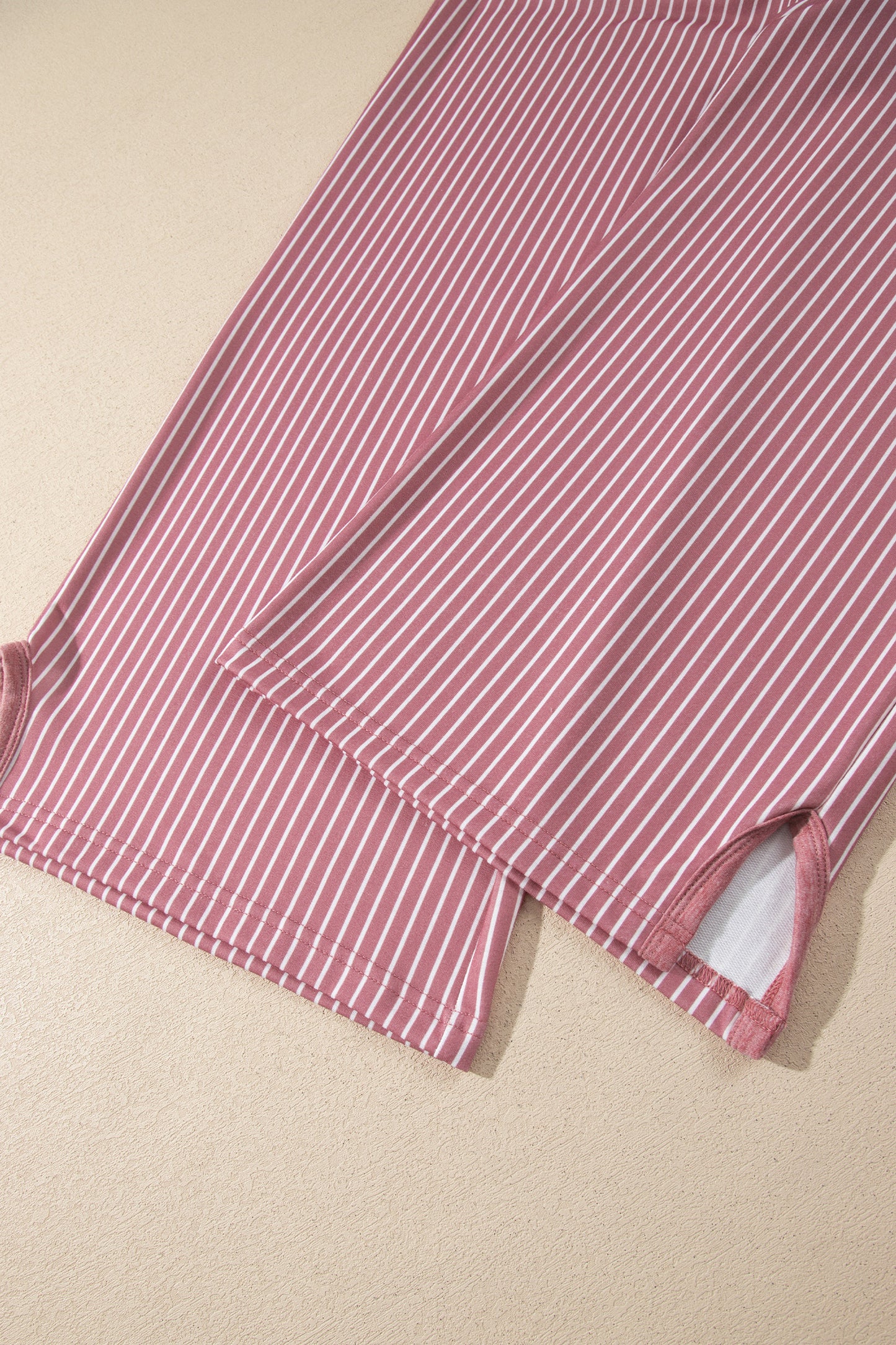 Fushia Raw Seam Patchwork Long Sleeve Top Pocket Casual Pants 2pcs Set